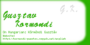 gusztav kormondi business card