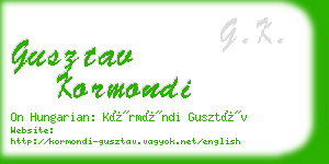 gusztav kormondi business card